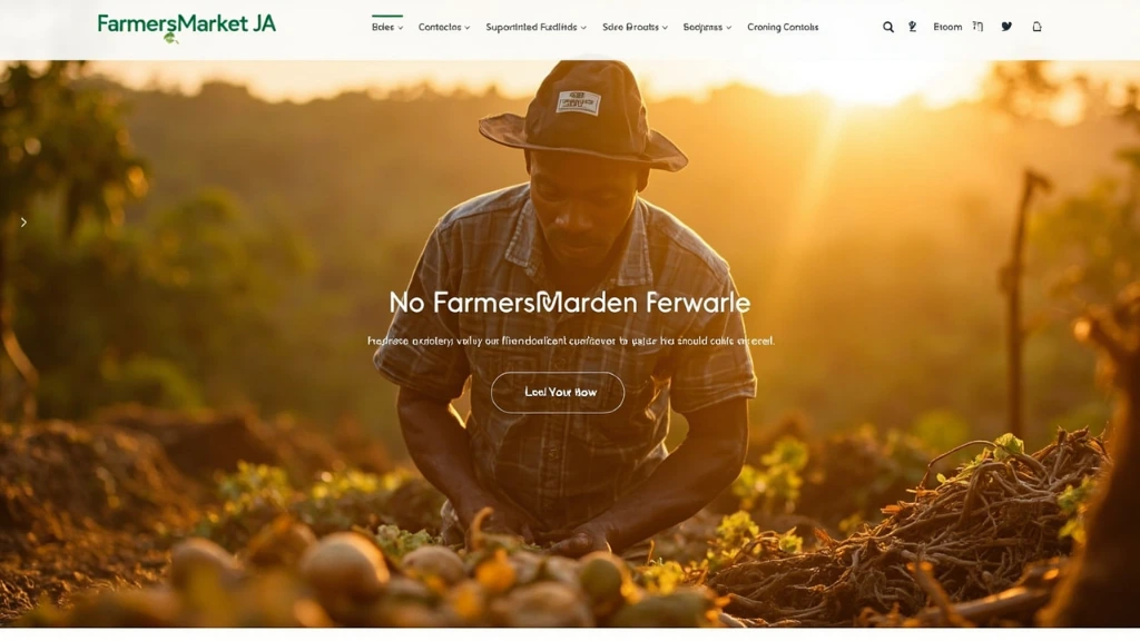 A yam farmer in St. Ann stands among freshly harvested yellow yams at golden hour.